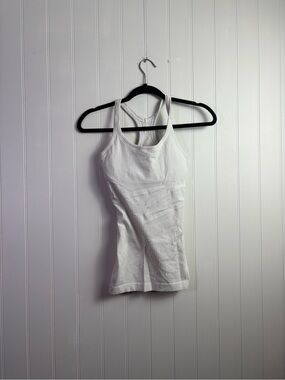 Lululemon White Ebb to Street Tank Top Size2 Ribbed Racerback Cropped Athleisure